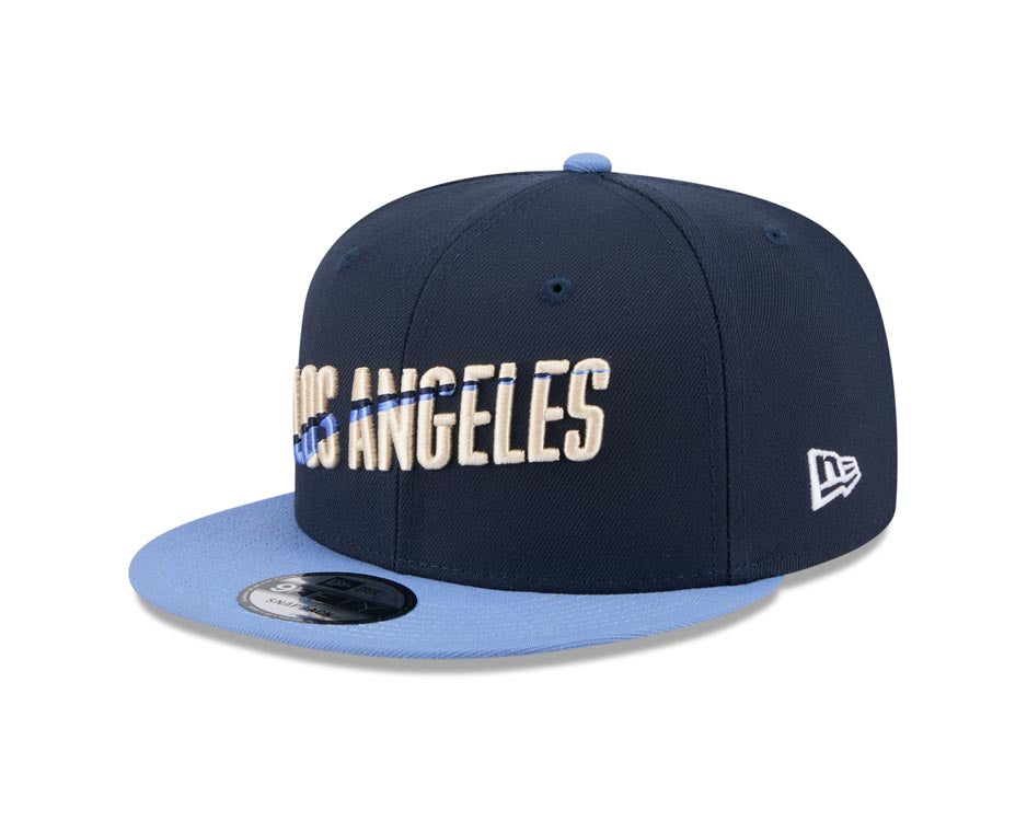 Los Angeles Dodgers New Era MLB 9FIFTY 950 Snapback Cap Hat Navy Blue Crown Sky Blue Visor White Script/Text Logo (City Connect 2024)