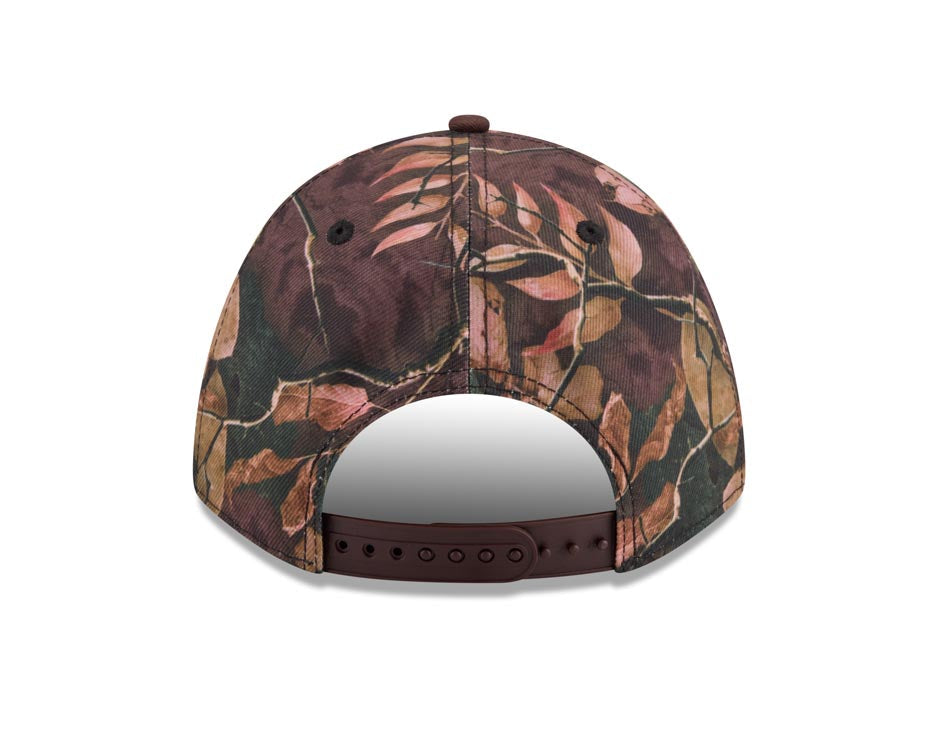 San Diego Padres New Era MLB 9FORTY 940 Adjustable A-Frame M-Crown Cap Hat Leaves Camo Crown Brown Visor Yellow Logo