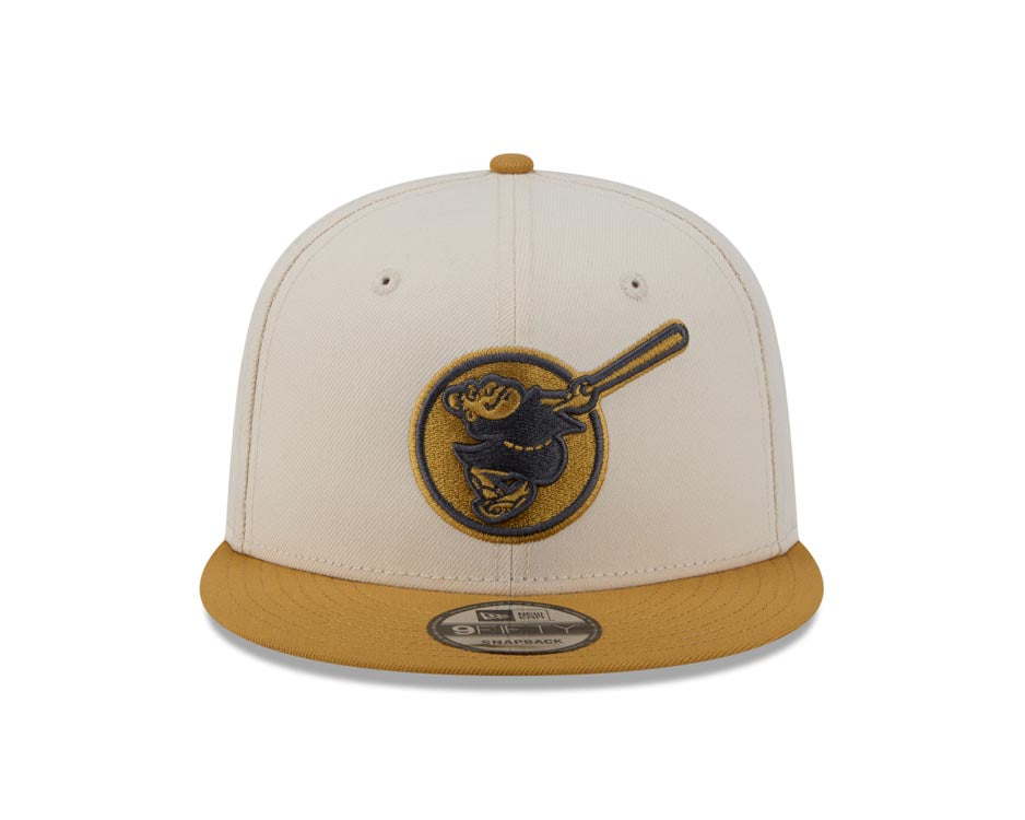 San Diego Padres New Era MLB 9FIFTY 950 Snapback Cap Hat Chrome Crown Light Brown Visor Light Brown Swinging Friar Logo (Color Pack)