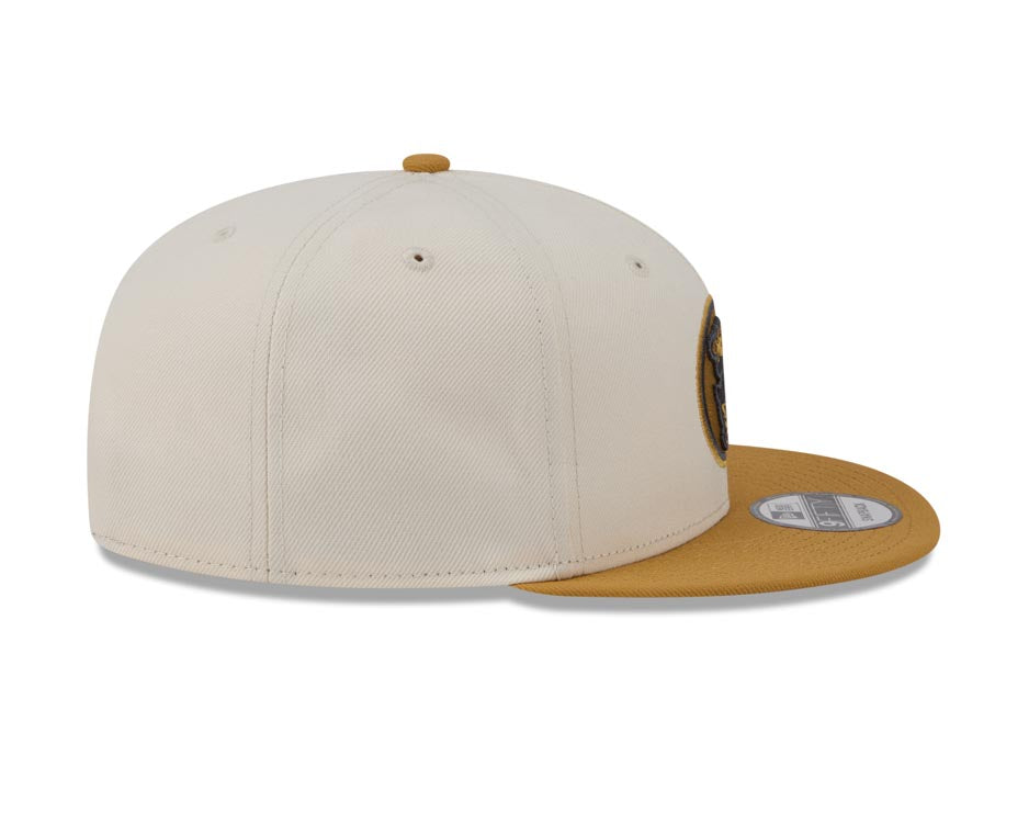 San Diego Padres New Era MLB 9FIFTY 950 Snapback Cap Hat Chrome Crown Light Brown Visor Light Brown Swinging Friar Logo (Color Pack)