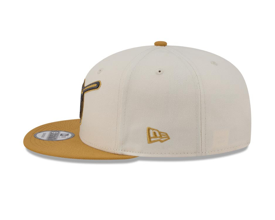 San Diego Padres New Era MLB 9FIFTY 950 Snapback Cap Hat Chrome Crown Light Brown Visor Light Brown Swinging Friar Logo (Color Pack)