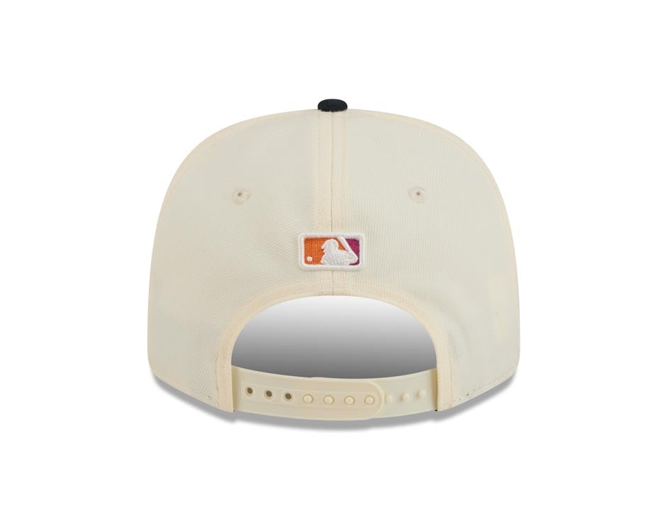 San Diego Padres New Era MLB 9SEVENTY 970 Snapback Cap Hat Chrome White Crown Navy Blue Visor Orange/Navy Logo Navy Blue UV (2026 City Connect 2.0)