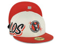Xolos de Tijuana New Era Liga MX 59FIFTY 5950 Fitted Cap Hat Cream Crown Red Visor Team Color Logo Xolos Script Side Patch Red UV