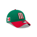 Mexico New Era WBC World Baseball Classic 9TWENTY 920 Adjustable Cap Hat Green Crown Red Visor Team Color Logo Mexico Flag Side Patch Gray UV
