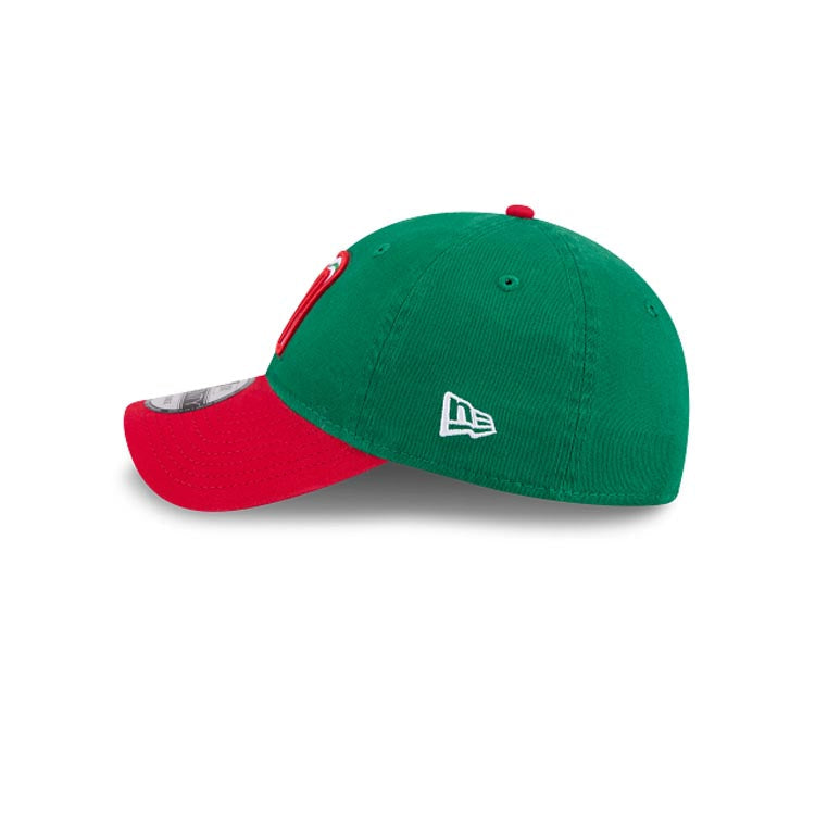 Mexico New Era WBC World Baseball Classic 9TWENTY 920 Adjustable Cap Hat Green Crown Red Visor Team Color Logo Mexico Flag Side Patch Gray UV