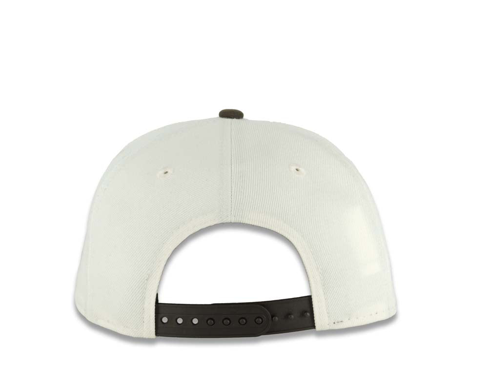 (Youth) Mexico Aztec New Era 9FIFTY 950 Kid Snapback Cap Hat Cream Crown Brown Visor Brown Headdress Logo Aztec Calendar Side Patch