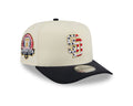 San Diego Padres New Era MLB 9FIFTY 950 Snapback A-Frame Cap Hat Cream Crown Navy Visor White/Red Logo 250th Anniversary Side Patch (2026 4th of July)