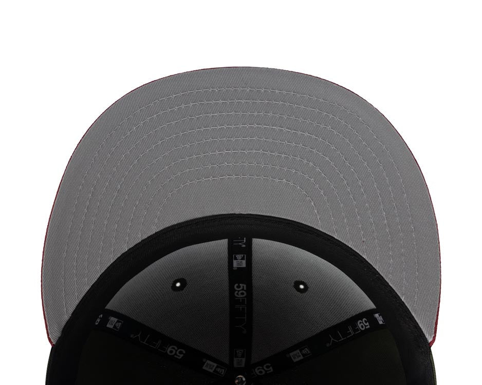 Xolos de Tijuana New Era Liga MX 59FIFTY 5950 Fitted Cap Hat Dark Olive Green Crown Maroon Visor Maroon/Olive Logo Gray UV