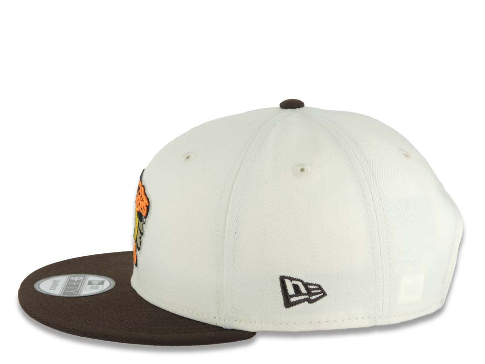 San Diego Padres New Era MLB 9FIFTY 950 Snapback Cap Hat Cream Crown Brown Visor Team Color Logo 2026 MLB World Tour Mexico City Series Side Patch