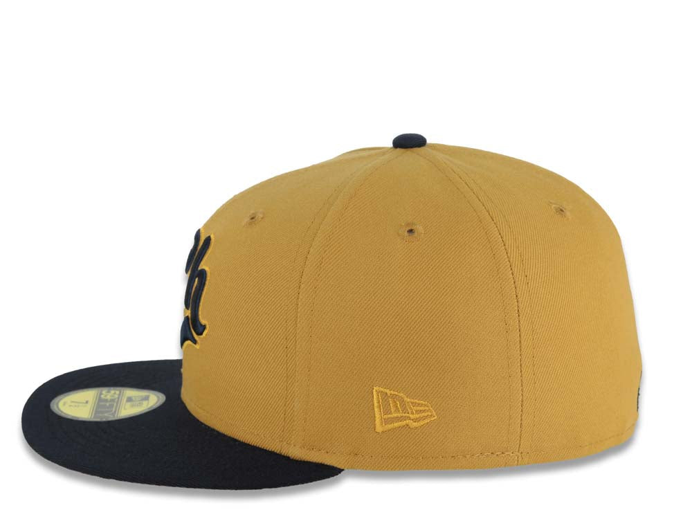 Charros de Jalisco New Era LMP 59FIFTY 5950 Fitted Cap Hat Tan Crown Navy Blue Visor Navy Blue/Tan Logo Tan UV