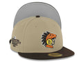 San Diego Padres New Era MLB 59FIFTY 5950 Fitted Cap Hat Khaki Crown Dark Brown Visor Orange/Brown Logo 2026 World Tour Mexico City Series Side Patch
