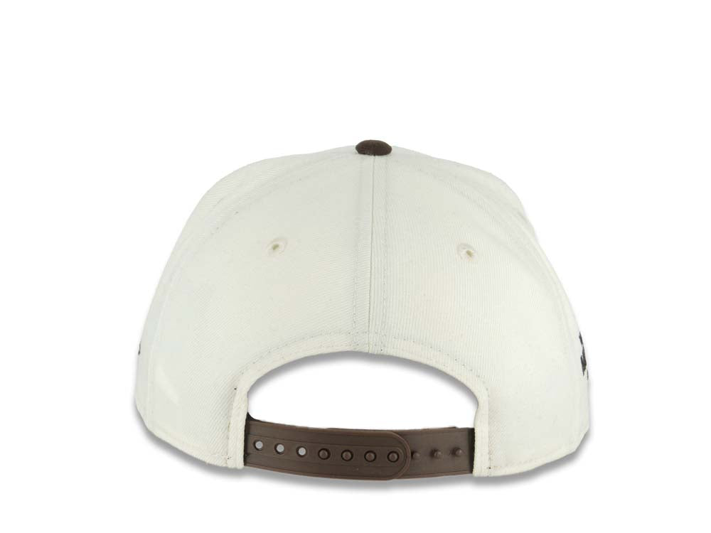 San Diego Padres New Era MLB 9FORTY 940 Adjustable A-Frame Cap Cream Crown Brown Visor Team Color Logo 2026 World Tour Mexico City Series Side Patch