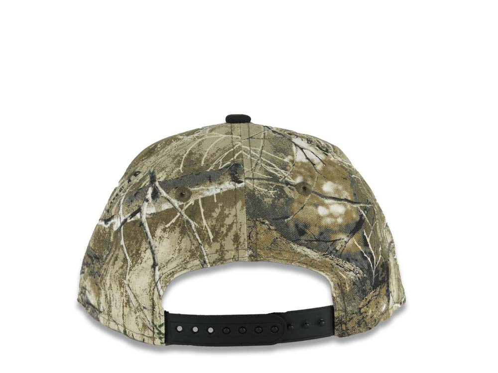 (Youth) Los Angeles Dodgers New Era MLB 9FIFTY 950 Snapback Cap Real Tree Camo Crown Black Visor Glow White/Black Logo 2025 Champions Side Patch
