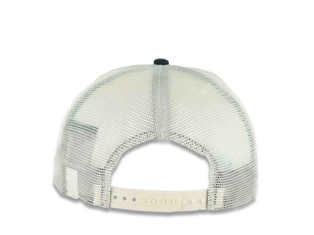 San Diego Padres New Era MLB 9FIFTY 950 Mesh Trucher Snapback Cap Hat Cream Crown Navy Blue Visor Orange/Navy Blue Logo (2026 City Connect 2.0)