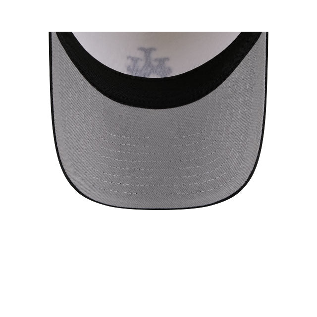 New York Mets New Era MLB 9FORTY 940 Adjustable A-Frame Cap Hat Chrome White Crown Black Visor Black Upside Down Logo 50th Anniversary Side Patch