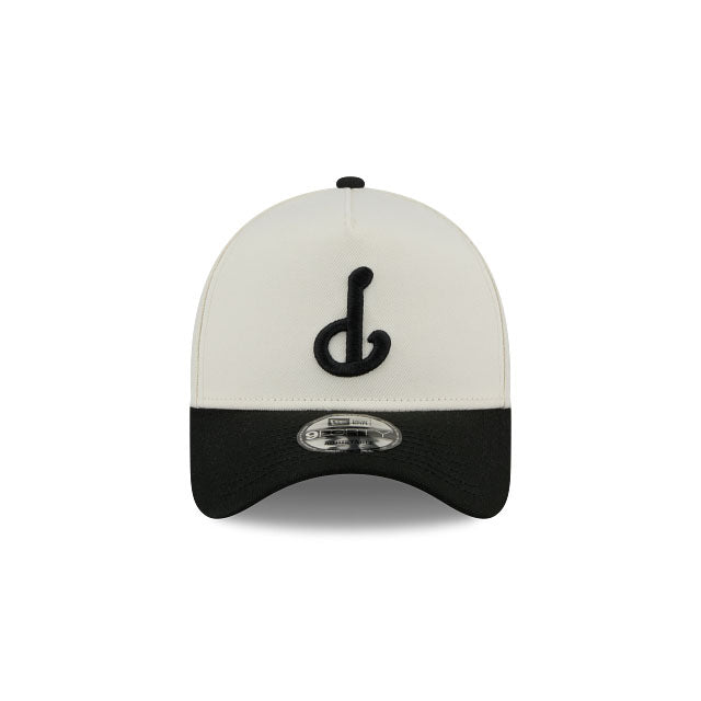 Philadelphia Phillies New Era MLB 9FORTY 940 Adjustable A-Frame Cap Cream Crown Black Visor Black Upside Down 2008 World Series Champions Side Patch