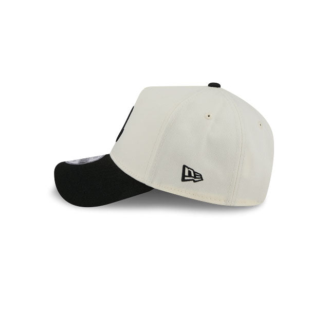 Philadelphia Phillies New Era MLB 9FORTY 940 Adjustable A-Frame Cap Cream Crown Black Visor Black Upside Down 2008 World Series Champions Side Patch