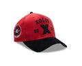(Corduroy) Xolos de Tijuana New Era Liga MX 9FORTY 940 Adjustable A-Frame Cap Hat Red Crown Black Visor Black 2007 X Logo 2007 Club Tijuana Side Patch