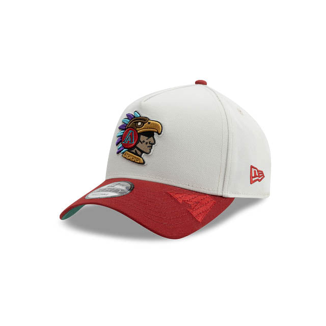 Arizona Diamondbacks New Era MLB 9FORTY 940 Adjustable A-Frame Cap Cream Crown Maroon Visor Team Logo 2026 World Tour Mexico City Series Side Patch