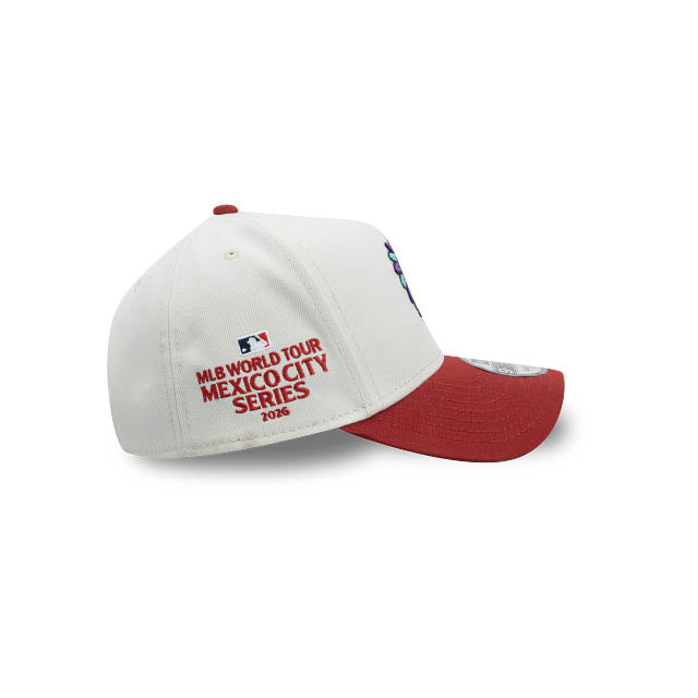Arizona Diamondbacks New Era MLB 9FORTY 940 Adjustable A-Frame Cap Cream Crown Maroon Visor Team Logo 2026 World Tour Mexico City Series Side Patch