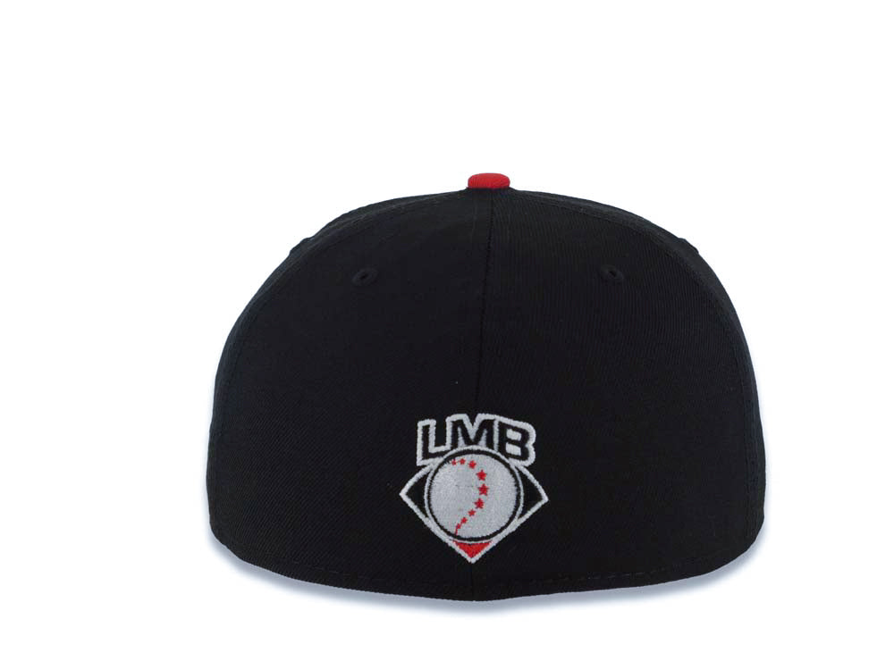 Diablos Rojos del Mexico New Era LMB 59FIFTY 5950 Fitted Cap Hat Black Crown Red Visor White Logo