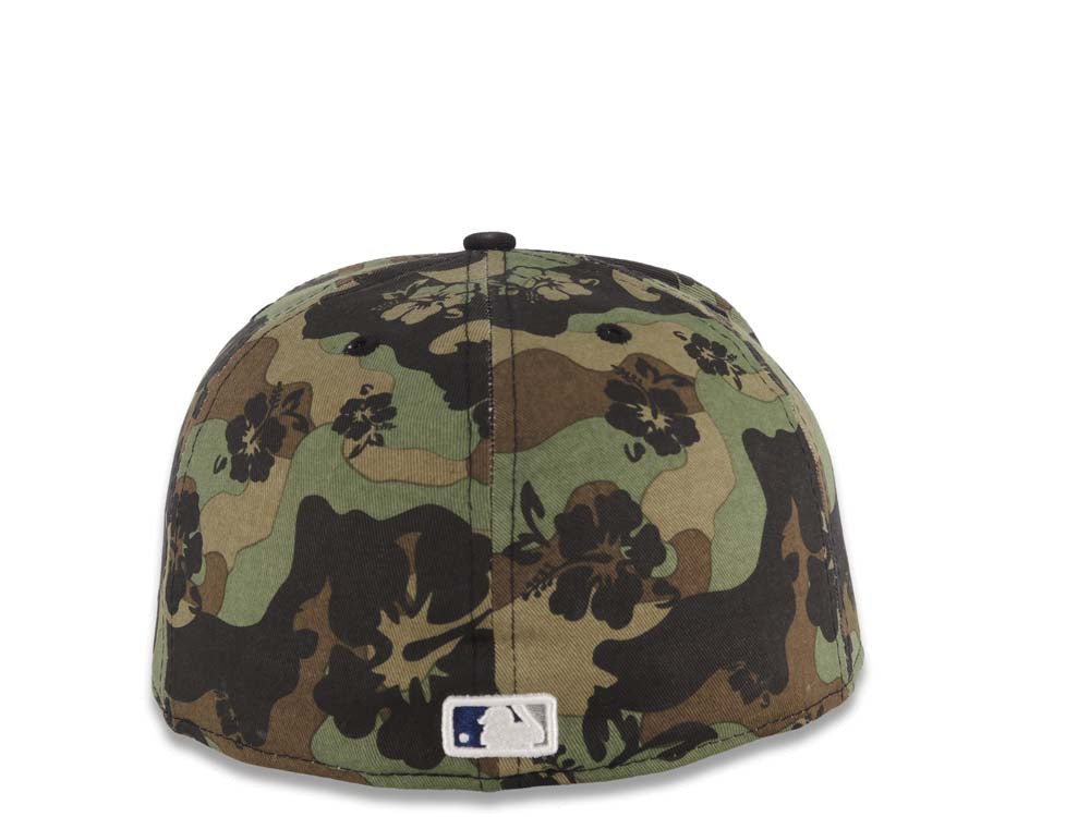 Los Angeles Dodgers New Era MLB 59FIFTY 5950 Fitted Cap Hat Tropical Camo Crown Black Visor White Logo