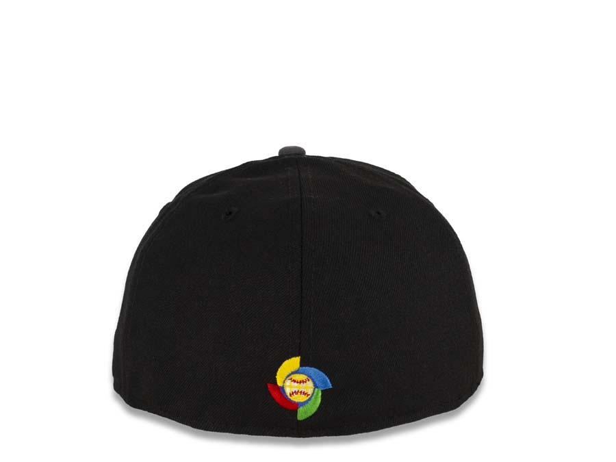 Mexico New Era WBC 59FIFTY 5950 Fitted Cap Hat Black Crown Dark Gray Visor Team Color Logo