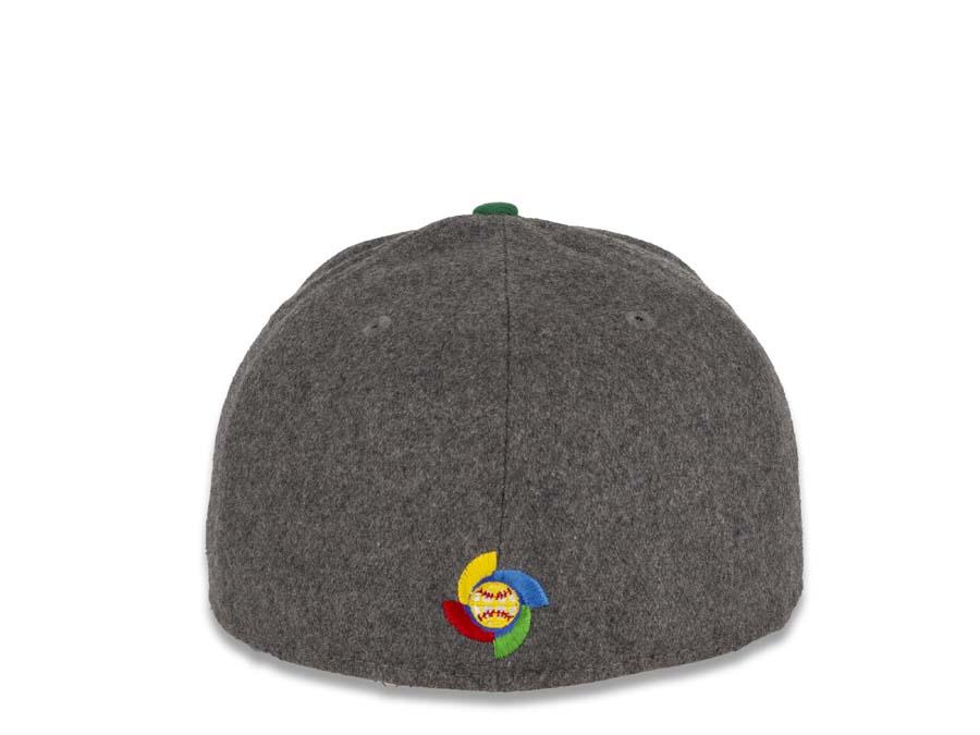 Mexico New Era WBC 59FIFTY 5950 Fitted Cap Hat Melton Dark Gray Crown Green Visor Team Color Logo