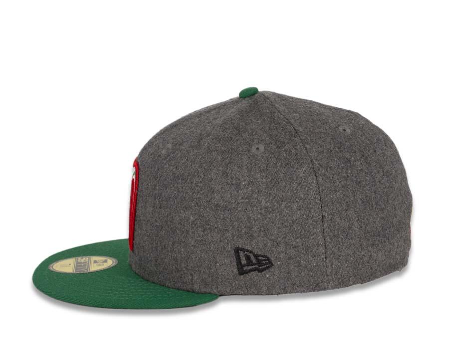 Mexico New Era WBC 59FIFTY 5950 Fitted Cap Hat Melton Dark Gray Crown Green Visor Team Color Logo