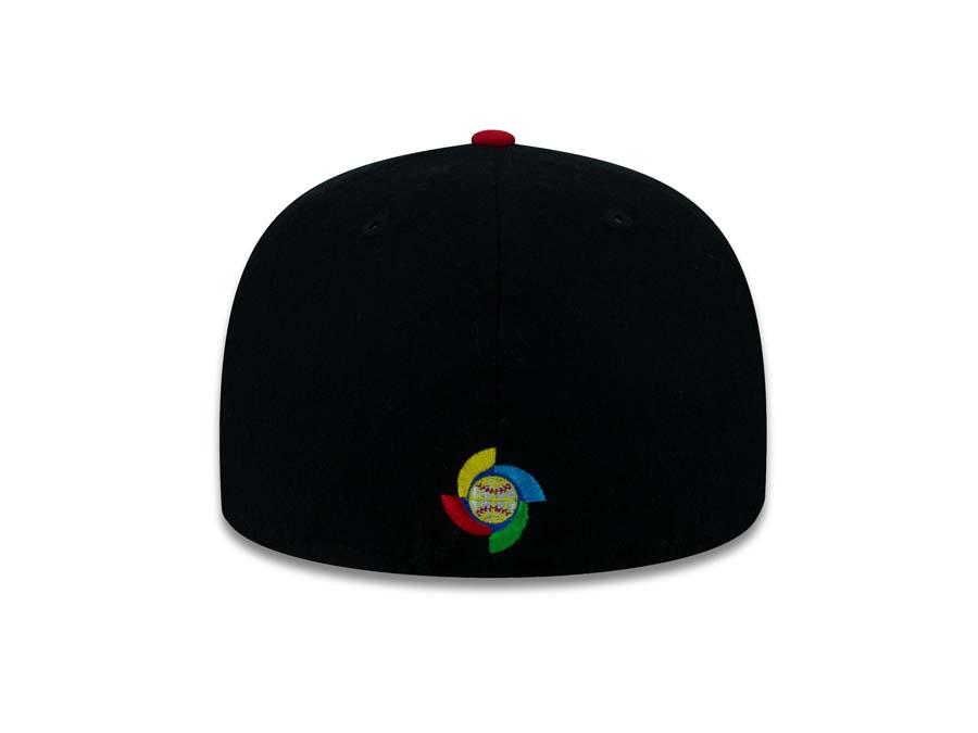 Mexico New Era WBC 59FIFTY 5950 Fitted Cap Hat Black Crown Red Visor Team Color Logo