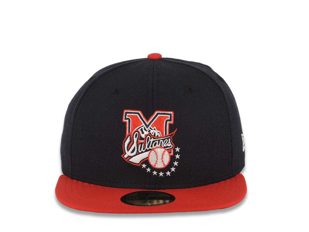 Sultanes de Monterrey New Era LMB 59FIFTY 5950 Fitted Cap Hat Navy Blue Crown Red Visor White/Red/Navy Blue Logo