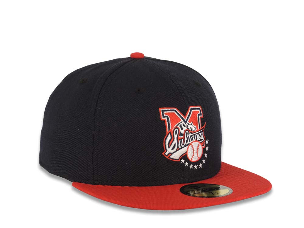 Sultanes de Monterrey New Era LMB 59FIFTY 5950 Fitted Cap Hat Navy Blue Crown Red Visor White/Red/Navy Blue Logo