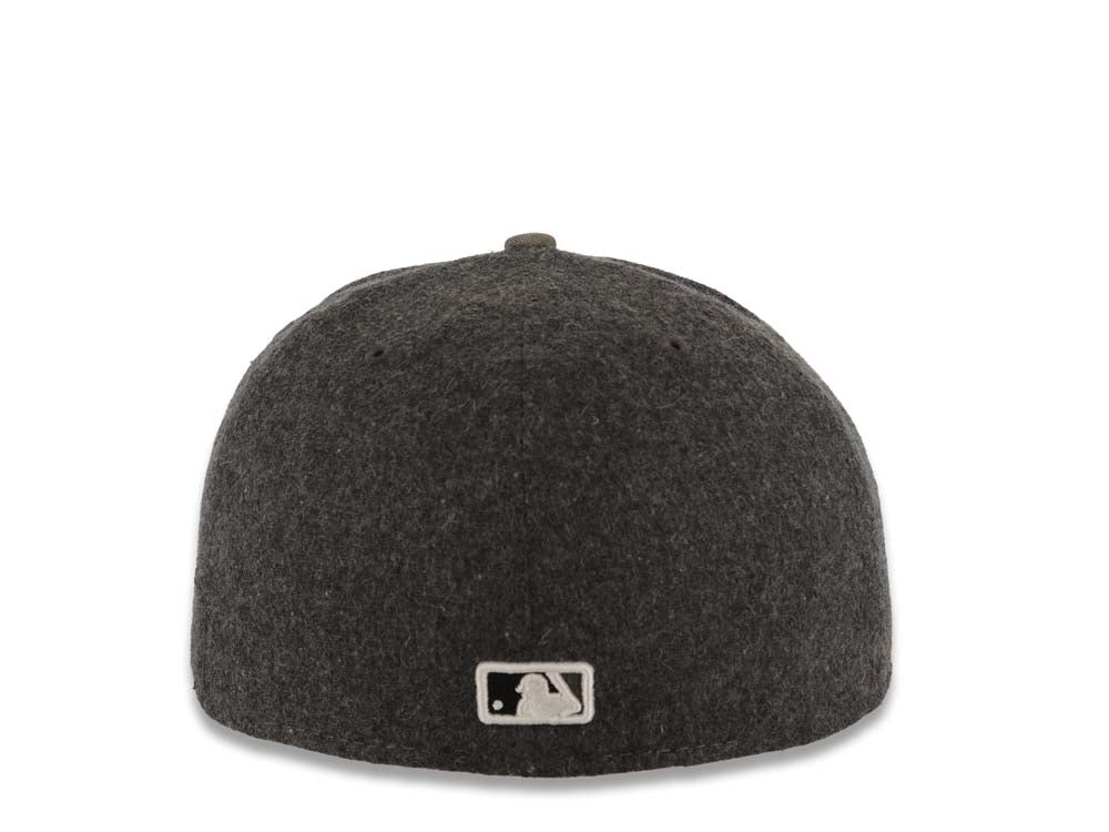Los Angeles Dodgers New Era MLB 59FIFTY 5950 Fitted Melton Cap Hat Dark Gray Crown Desert Camo Visor White/Black Logo