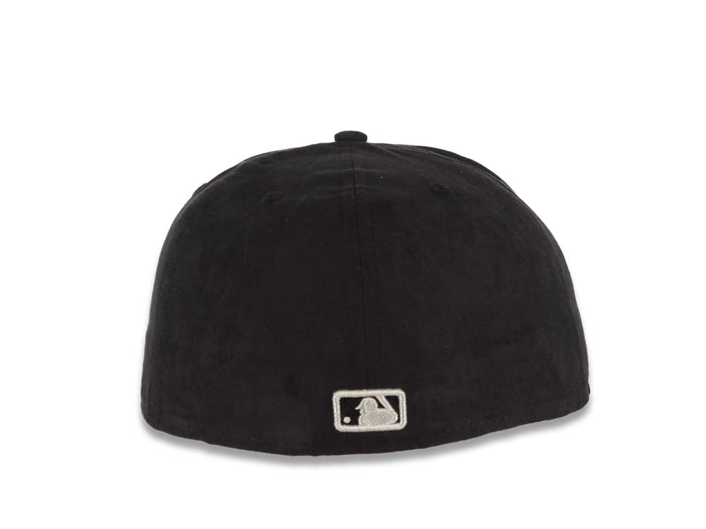 (Suede Crown) Los Angeles Dodgers New Era MLB 59FIFTY 5950 Cap Hat Black Crown Dark Gray Visor Gray/White Logo Camo UV