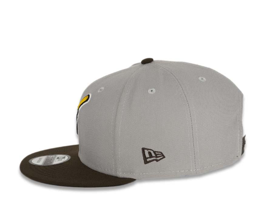 San Diego Padres New Era MLB 9Fifty 950 Snapback Cap Hat Gray Crown Brown Visor Brown/Gold/White Friar Logo