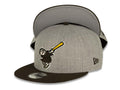 San Diego Padres New Era MLB 9FIFTY 950 Snapback Cap Hat Heather Gray Crown Brown Visor "Swinging Friar" Logo