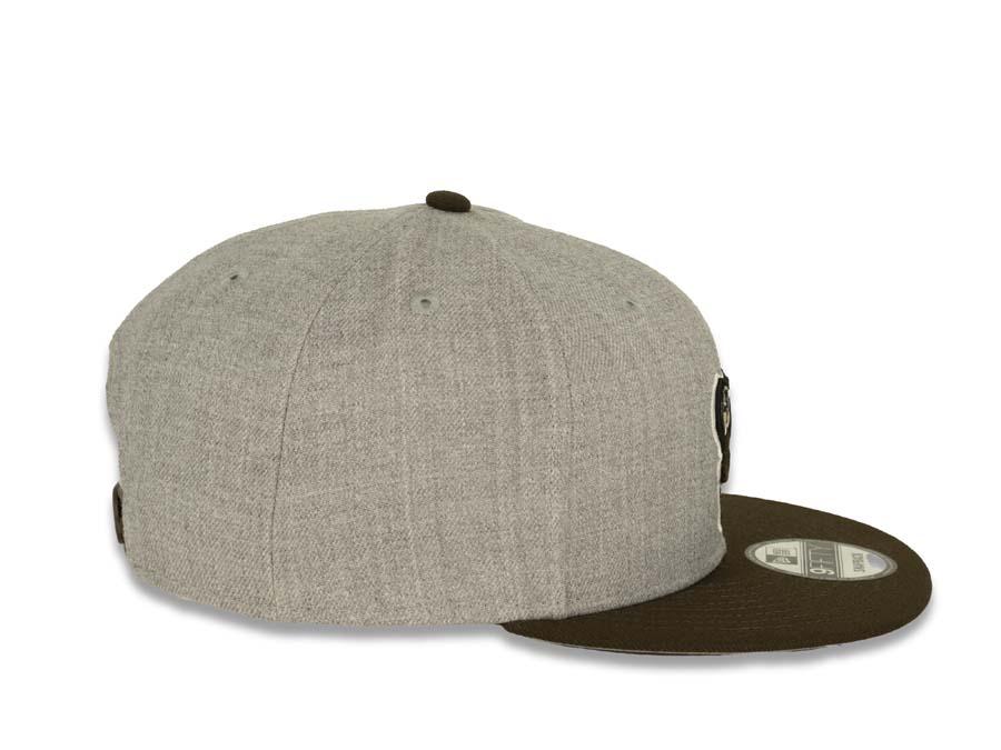San Diego Padres New Era MLB 9FIFTY 950 Snapback Cap Hat Heather Gray Crown Brown Visor "Swinging Friar" Logo