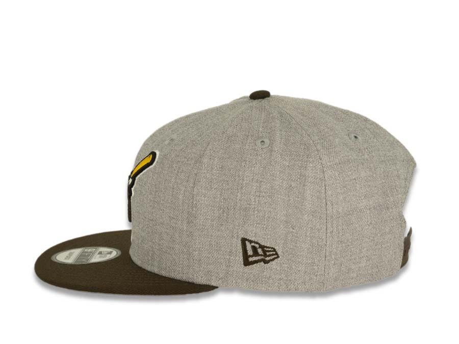 San Diego Padres New Era MLB 9FIFTY 950 Snapback Cap Hat Heather Gray Crown Brown Visor "Swinging Friar" Logo