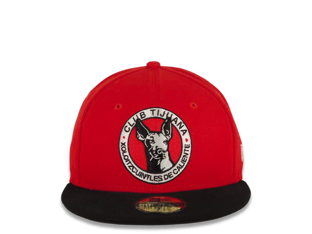 Xolos de Tijuana New Era Liga MX 59FIFTY 5950 Fitted Cap Hat Red Crown Black Visor Team Color Logo