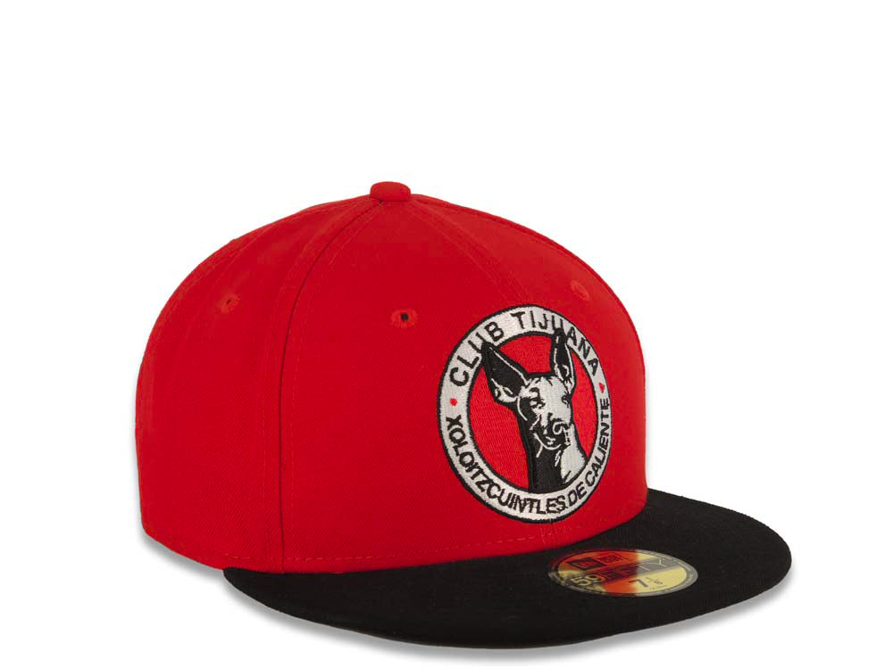 Xolos de Tijuana New Era Liga MX 59FIFTY 5950 Fitted Cap Hat Red Crown Black Visor Team Color Logo