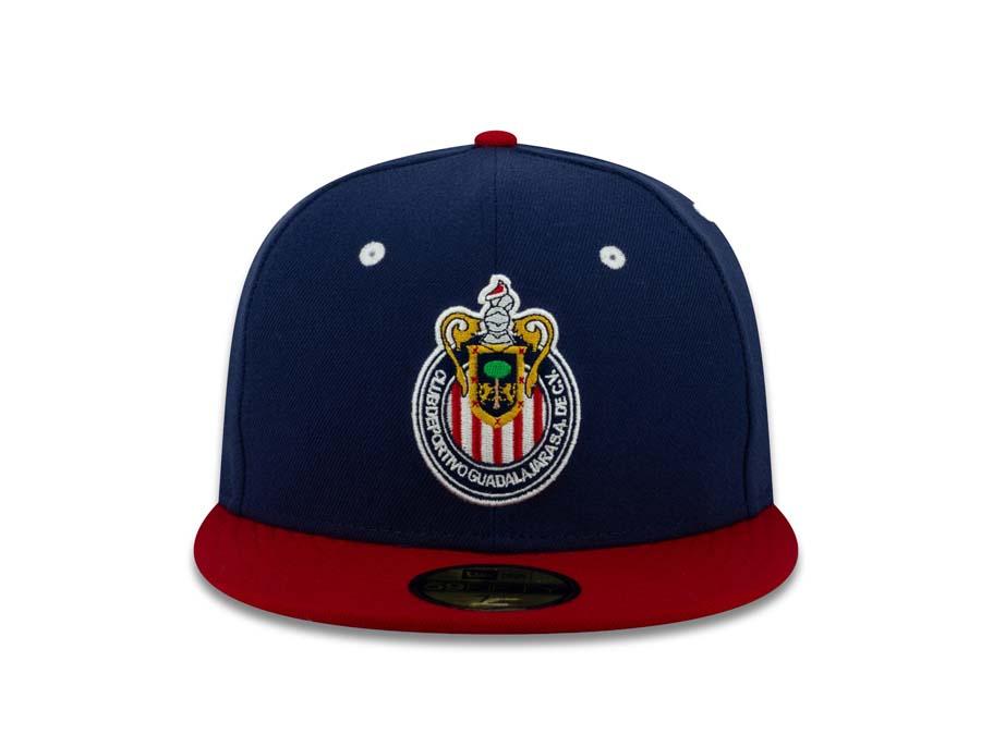Chivas De Guadalajara New Era 59FIFTY 5950 Fitted Cap Hat Navy Crown Red Visor Team Color Logo