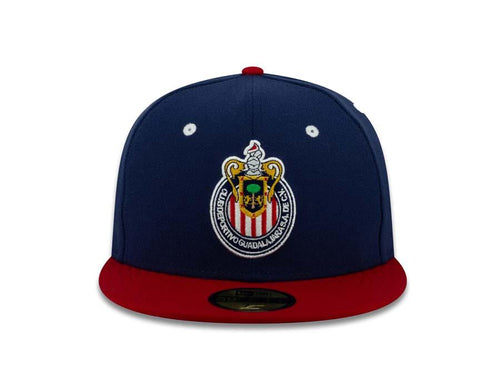 Chivas De Guadalajara New Era 59FIFTY 5950 Fitted Cap Hat Navy Crown Red Visor Team Color Logo