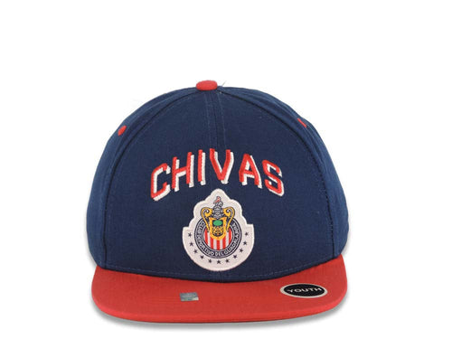 (Youth) Chivas De Guadalajara Liga MX 59FIFTY 5950 Kid Fitted Cap Hat Navy Blue Crown Red Visor Team Color Logo