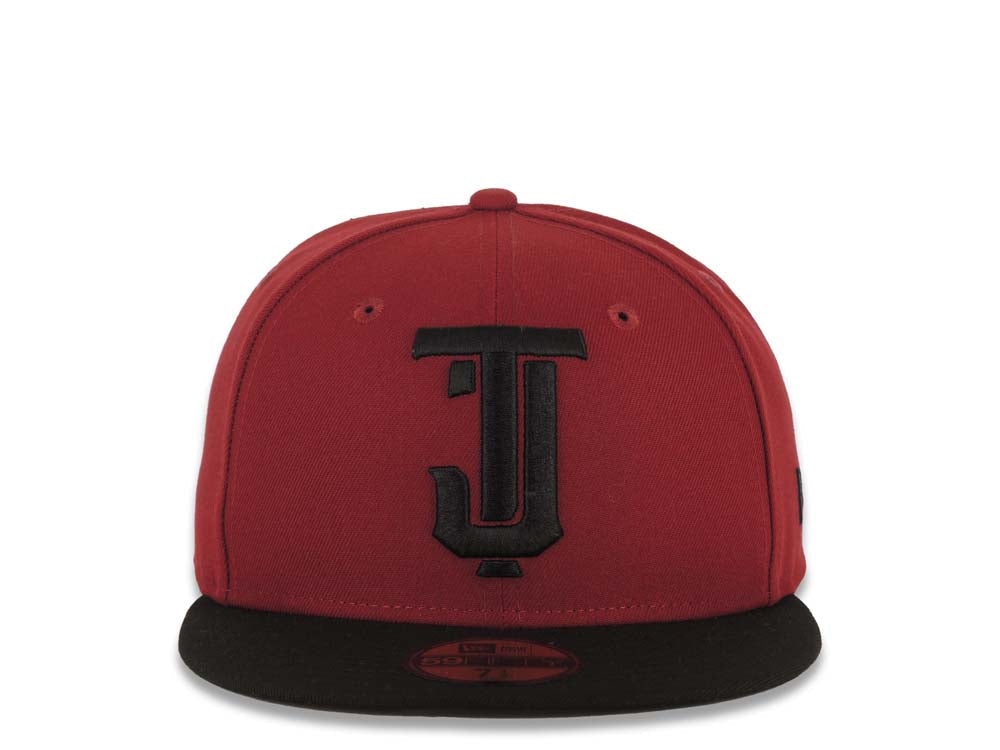 Tijuana Toros New Era LMB 59FIFTY 5950 Fitted Cap Hat Cardinal Crown Black Visor Black TJ Logo