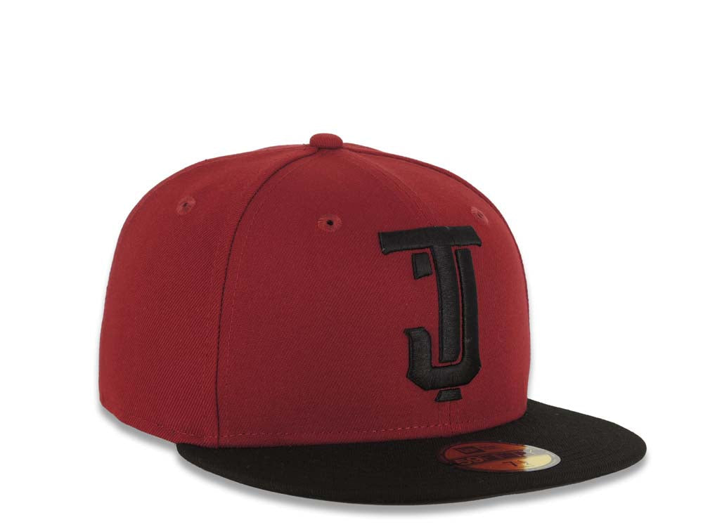 Tijuana Toros New Era LMB 59FIFTY 5950 Fitted Cap Hat Cardinal Crown Black Visor Black TJ Logo