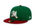 Mexico Carribean Serie New Era 59FIFTY 5950 Fitted Cap Hat Green Crown Red Visor White/Red Logo
