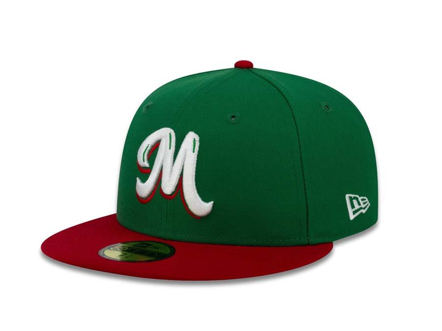 Mexico Carribean Serie New Era 59FIFTY 5950 Fitted Cap Hat Green Crown Red Visor White/Red Logo