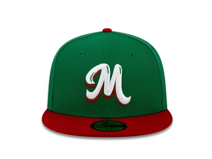 Mexico Carribean Serie New Era 59FIFTY 5950 Fitted Cap Hat Green Crown Red Visor White/Red Logo