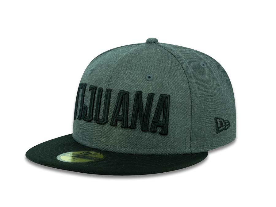 Tijuana Toros New Era LMB 59FIFTY 5950 Fitted Cap Hat Heather Dark Gray Crown Black Visor Black "TIJUANA" Logo