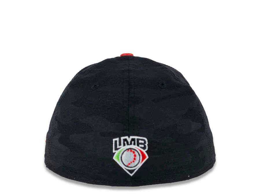 Mexico Diablos New Era 59FIFTY 5950 Fitted Cap Hat Black Woven Camo Crown Shadow Tech Red Visor White Logo